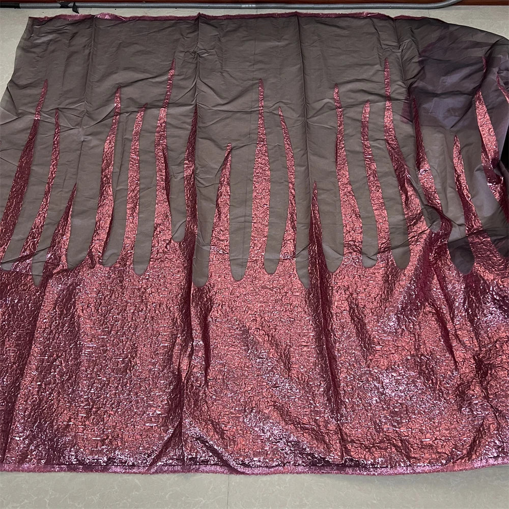 High-quality embroidered lace fabric, perfect for creating elegant bridal attire, featuring intricate designs and breathable material.