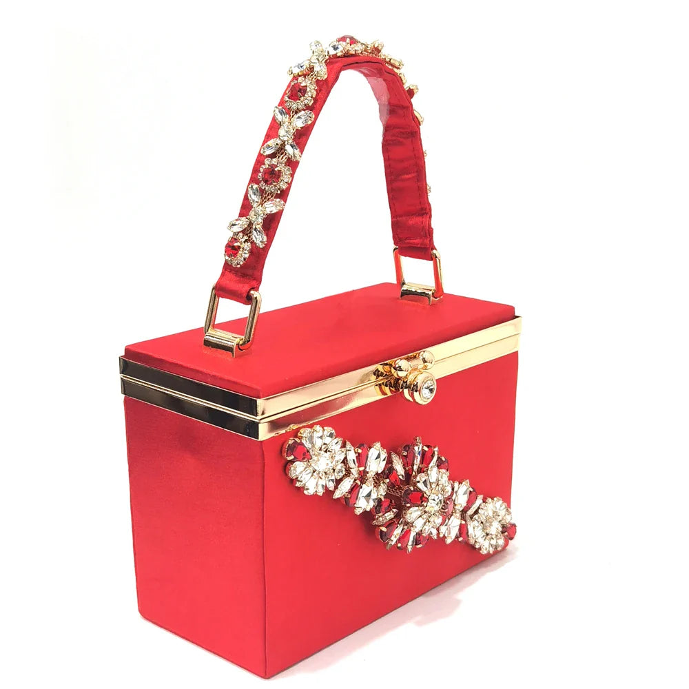 Elegant women's red shoe and bag matching set, featuring high heels and a chic handbag, perfect for enhancing style at weddings or formal occasions.