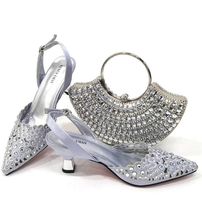 Stylish Venus Chan complete shoe and bag set for women, offering a luxurious fashion statement for weddings and parties.