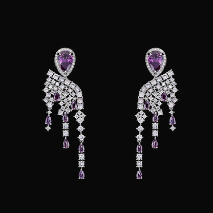 Luxury 4-Piece Bridal Wedding Jewelry Set featuring elegant geometric designs crafted with cubic zirconia, perfect for sophisticated women's accessories.