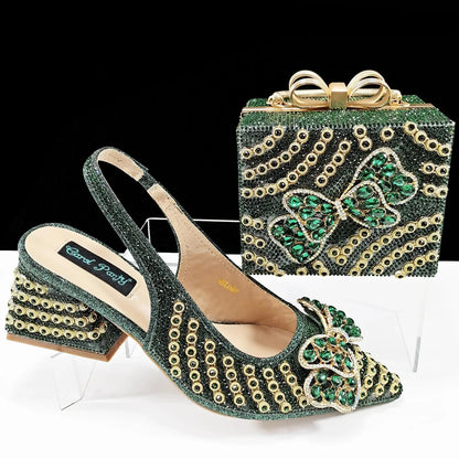 Sumptuous QSGFC high heel clutch pumps packaged in an exquisite gift box, showcasing luxurious craftsmanship for discerning fashion lovers.