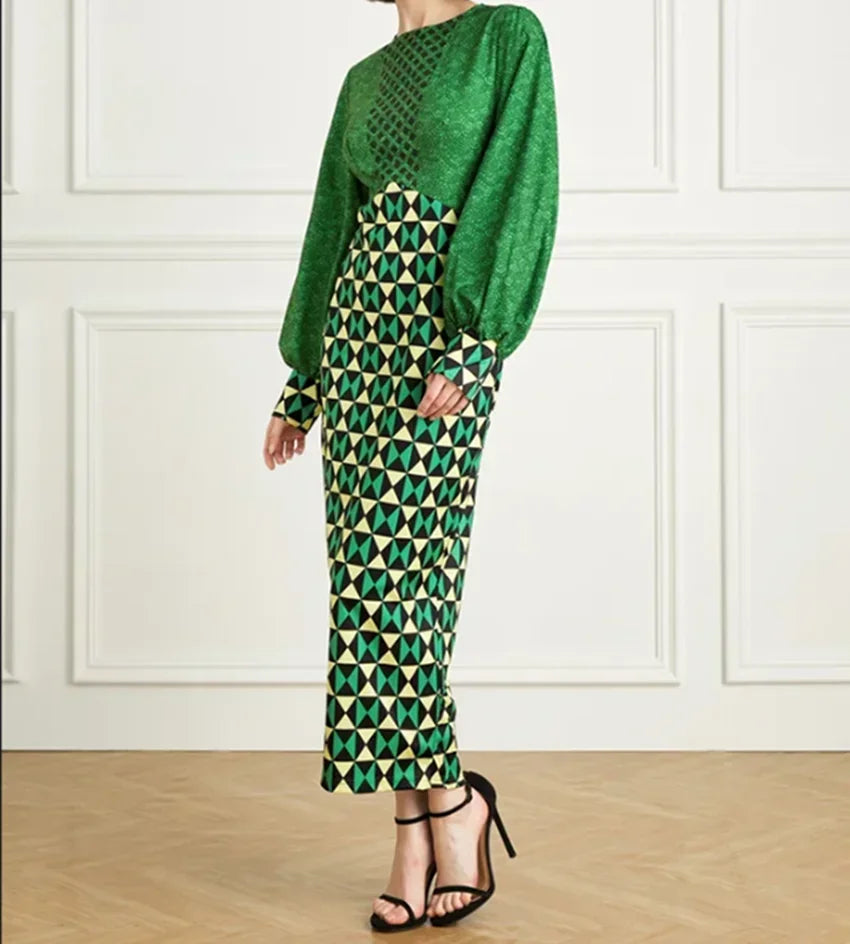 Diverse range of the Elegant Dashiki Bodycon Maxi Dress on display, capturing the exquisite patterns and vibrant colours of contemporary African outfits.