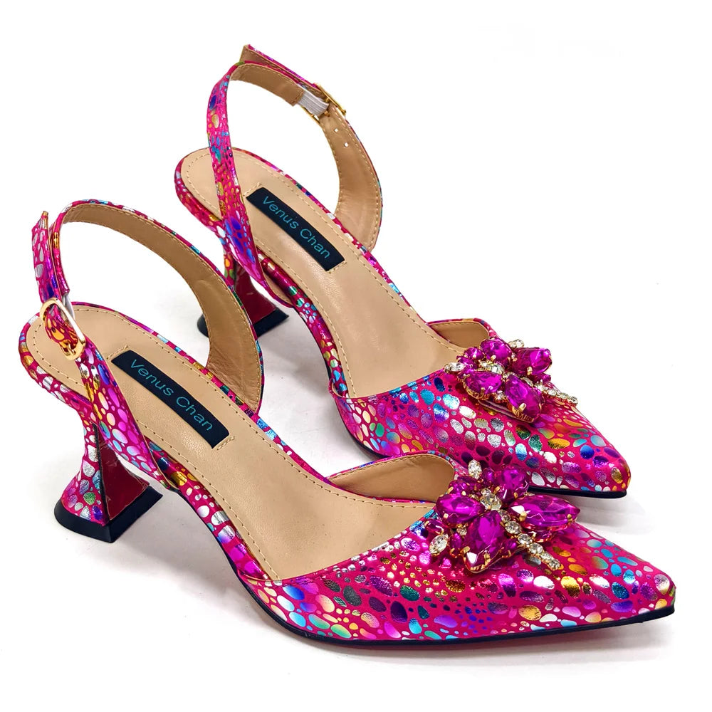 Stylish women's shoe and bag set in champagne colour ideal for parties and weddings, showcasing comfort and elegance.