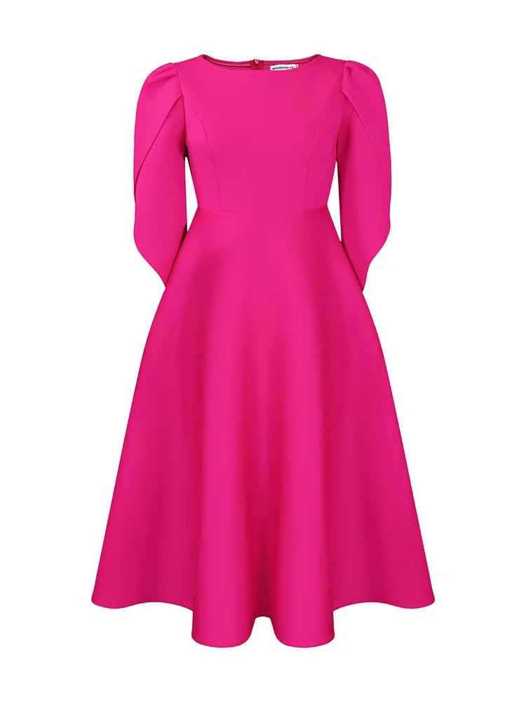 Close-up of the Wmstar A-Line Banquet Dress detailing the intricate zipper closure, crafted from high-quality polyester for enduring style.