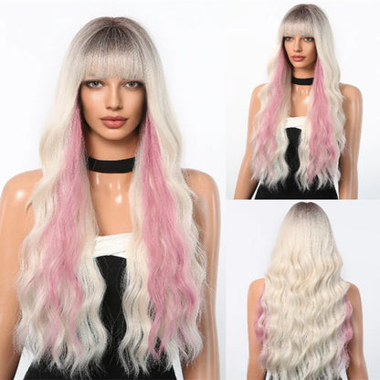 Stunning long straight synthetic wig in black and red tones, enhancing style for casual outings, parties, and cosplay events.