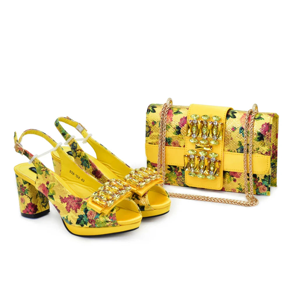 Sophisticated sky blue peep toe pumps and matching handbag set, designed for glamorous spring and autumn events.