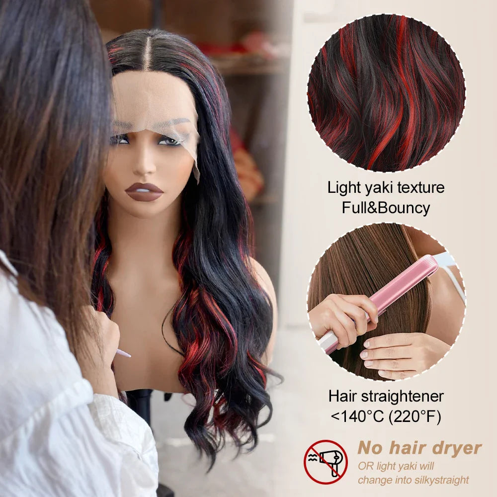 Close-up of high-quality Swiss lace in light brown, enhancing the realistic appearance of the honey blonde ombre wig.