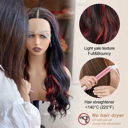 Close-up of high-quality Swiss lace in light brown, enhancing the realistic appearance of the honey blonde ombre wig.