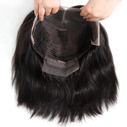 Showcasing the 150% density of the Short Brazilian Lace Front Wig, this image captures the volume and style of premium Brazilian hair.