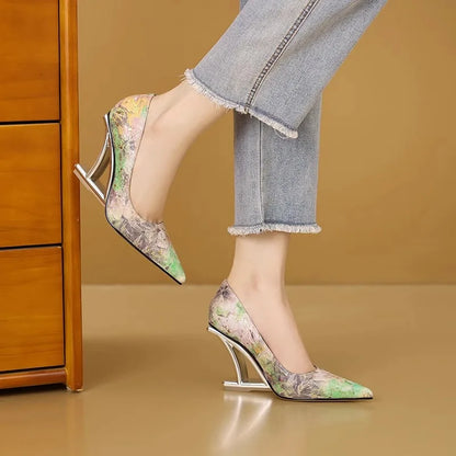 Stylish ZHUISHU pumps with a pointed toe and slip-on design, perfect for casual occasions, embodying class and femininity.