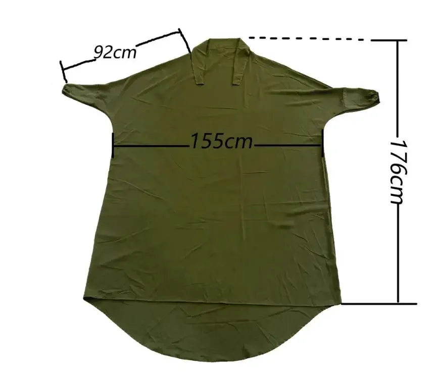 Model wearing the elegant Muslim abaya dress, demonstrating its versatile and flattering fit for various occasions.