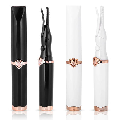 Stylish and compact rechargeable eyelash curler, designed for quick and easy use, ideal for on-the-go beauty.