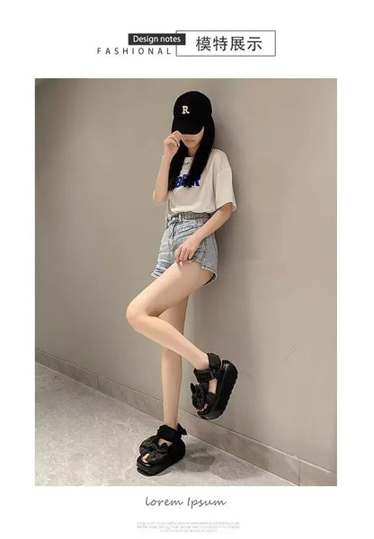 Chic high-heeled gladiator sandals for women with a 5cm-8cm heel height, ideal for casual summer occasions.