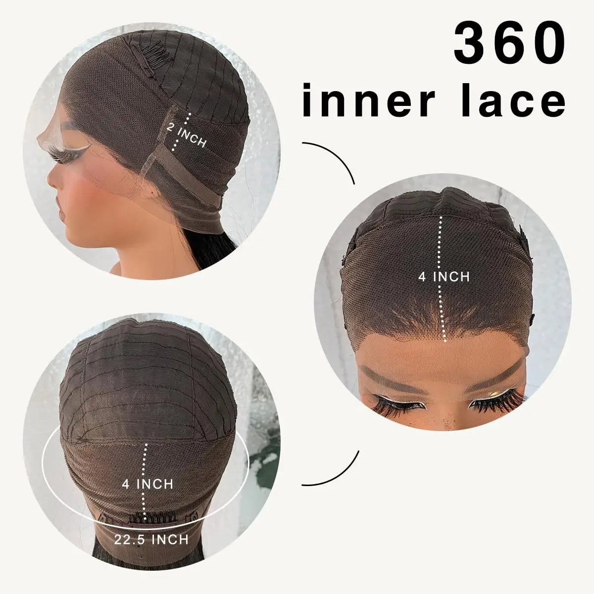 Close-up of Yaki Straight 360 Lace Frontal Wig, highlighting 150% density and natural-looking baby hair, designed for a seamless look.