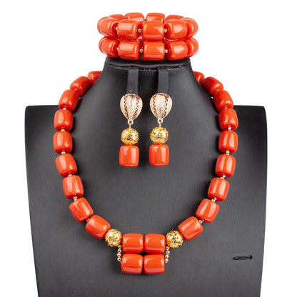 Stylish bracelet from the luxury African beads collection, adorned with artificial coral, ideal for special occasions.