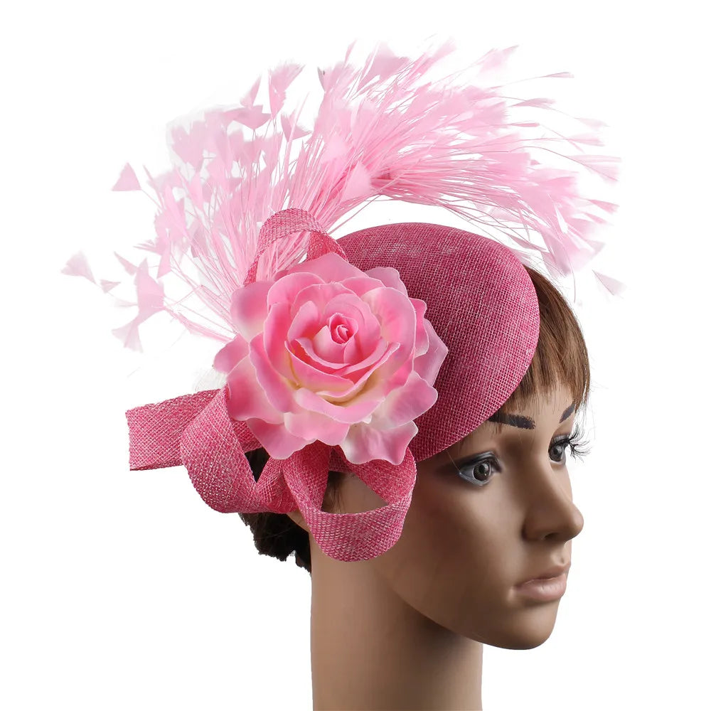 Fashion-forward yellow fedora fascinator hat displayed on a mannequin, designed for spring and summer occasions, embodying luxury and sophistication.