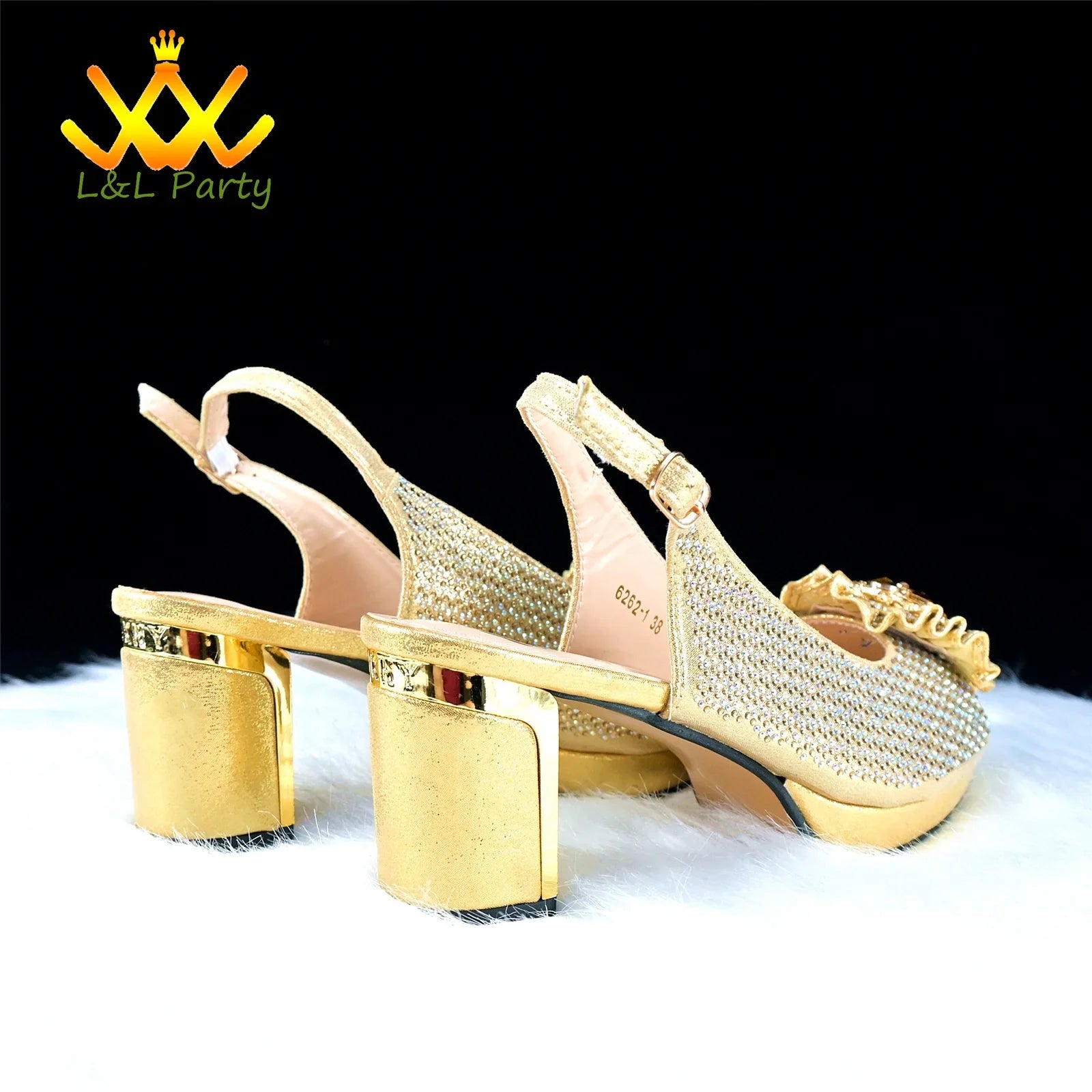 Complete outfit ensemble featuring elegant green crystal sandals and matching handbag, designed for sophisticated weddings.