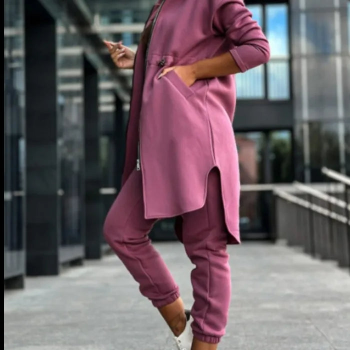 Ankle-length pants from the luxury women's tracksuit, designed for versatility and chic office wear.