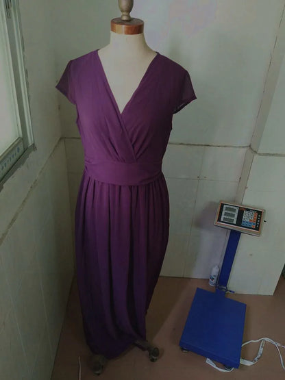 Stylish slim fit women's dress with a solid pattern and elegant A-line silhouette, ideal for both casual and formal settings.