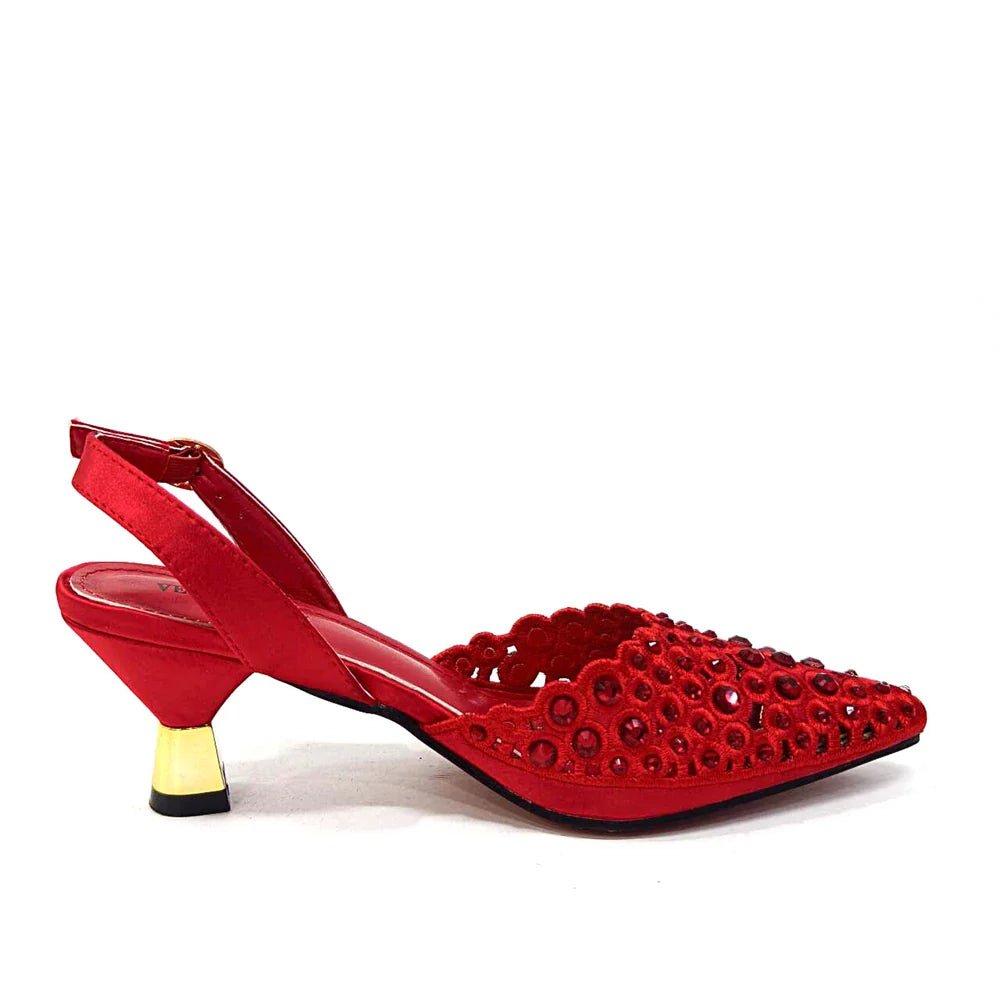 Chic gold handbag with metal handle, part of the Venus Chan luxury rhinestone shoe and bag set, ideal for sophisticated women seeking glamour.