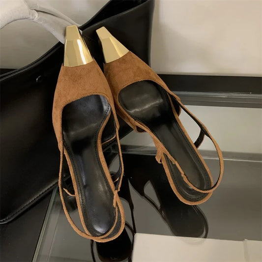 Elegant Eilyken pointed toe slingback women pumps showcasing thin high heels, perfect for summer parties.