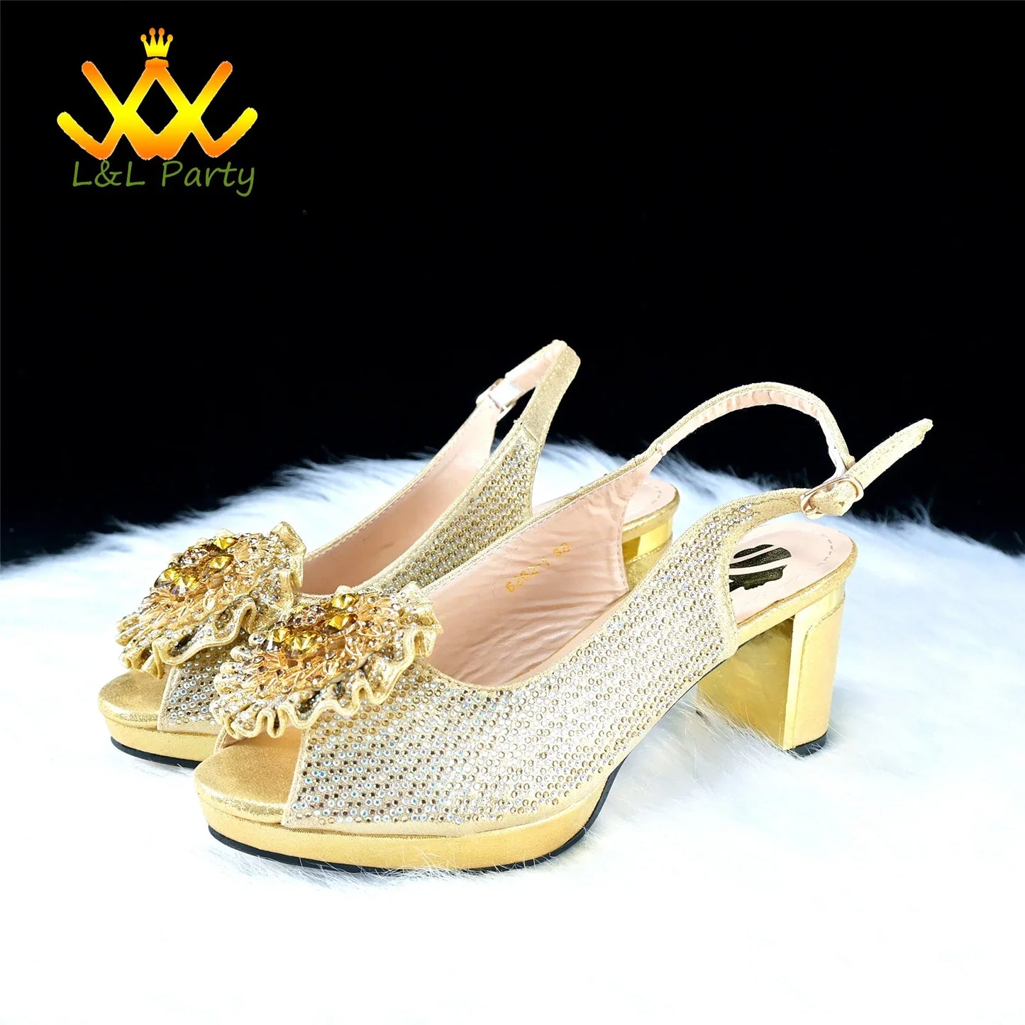 Close-up of luxurious green crystal sandals showcasing their exquisite craftsmanship and peep toe style, ideal for elegant attire.