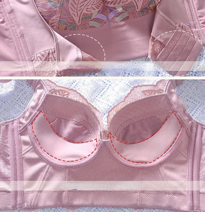 Fashion-forward women's floral lace push up bra, featuring alluring padded cups and a back closure design for ultimate luxury and support.