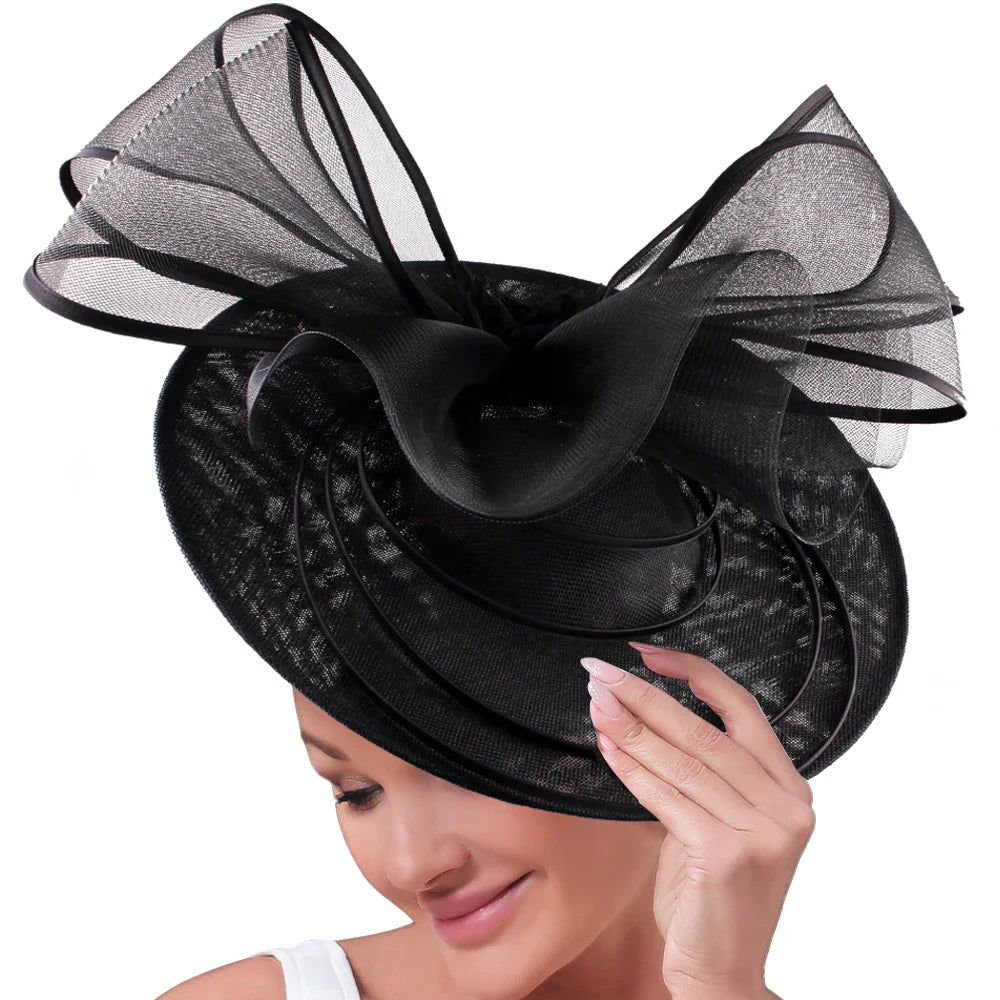 Stylish floral hair clip fascinator, crafted from premium quality polyester, designed for women attending upscale events and celebrations.