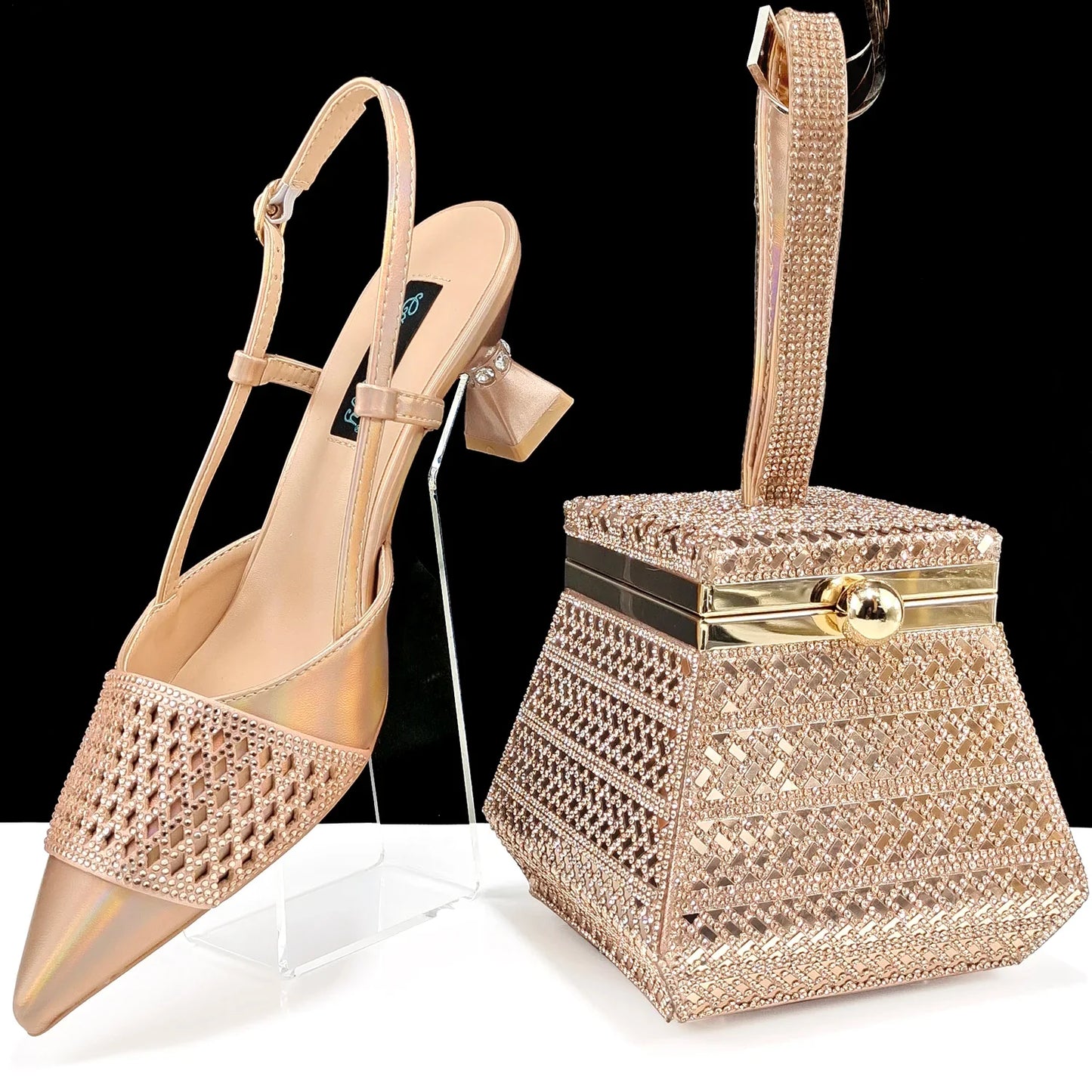 Fashionable and comfortable slingback shoes with a square heel, designed for women who appreciate luxury and style.