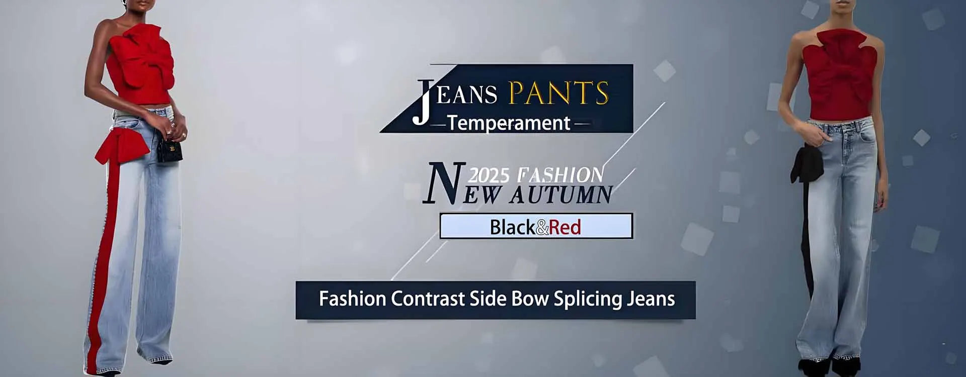 Close-up of the decorative pockets and hollow out design on BKQU women’s high waist wide leg jeans, exemplifying modern elegance and refined fashion.