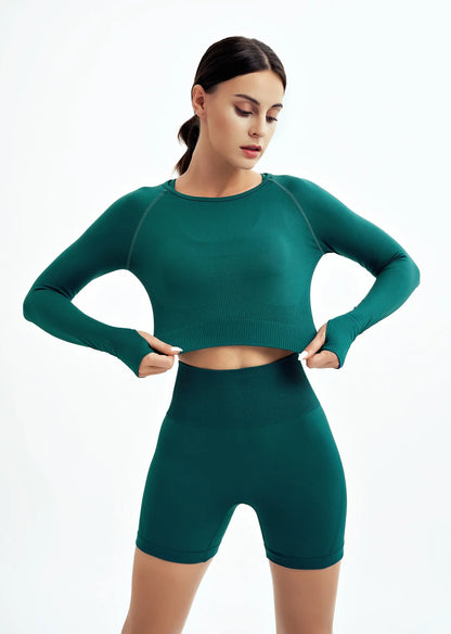 Chic WAREBALL seamless yoga ensemble in wine colour, designed for women, delivering comfort and style during workouts.