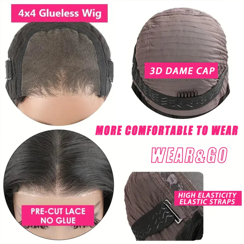 Gorgeous Brazilian Remy human hair wig with a stunning water wave texture, designed for luxury and style.