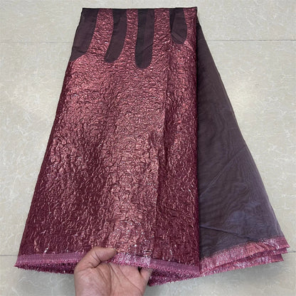 Embroidered Organza fabric in a stunning design, ideal for creating exquisite bridal gowns, showcasing premium craftsmanship and breathable material.