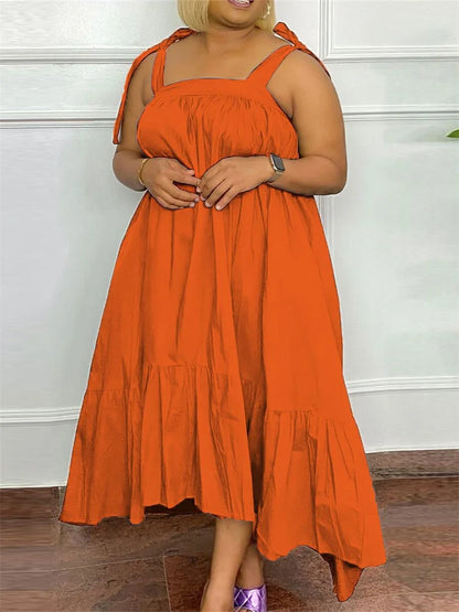 Sophisticated Wmstar Plus Size Maxi Dress in rich purple, highlighted by its elegant ankle-length cut and comfortable polyester fabric.