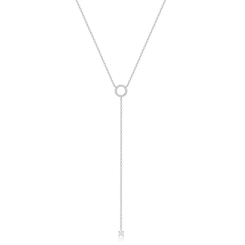 Chic S925 Sterling Silver Zircon Choker Necklace on a stylish display, epitomising luxury and sophistication, perfect for feminine fashion statements.