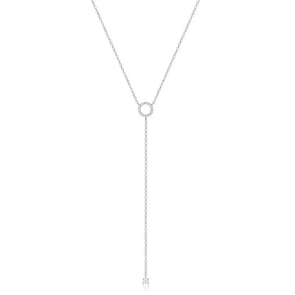 Chic S925 Sterling Silver Zircon Choker Necklace on a stylish display, epitomising luxury and sophistication, perfect for feminine fashion statements.