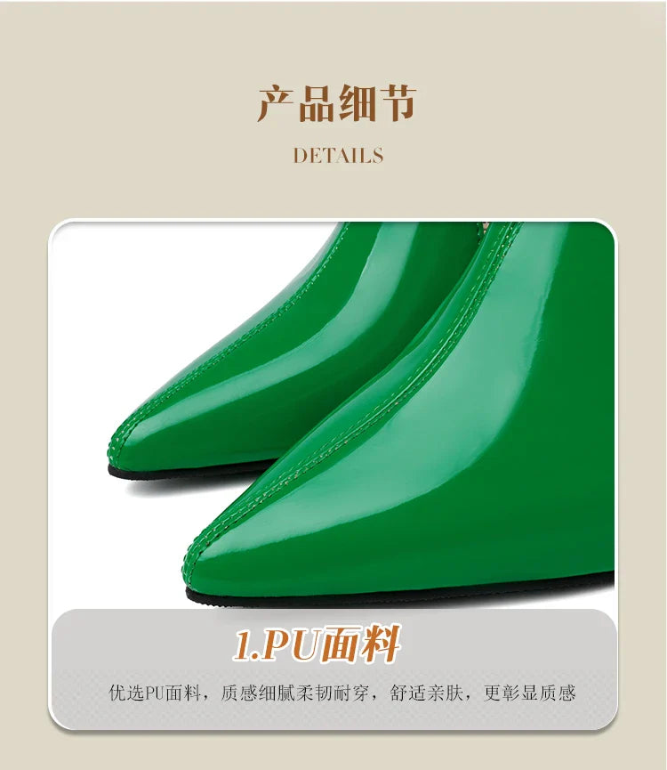 Versatile black and green women’s mules, crafted with PU upper material and rubber outsole, merging comfort with contemporary British style.