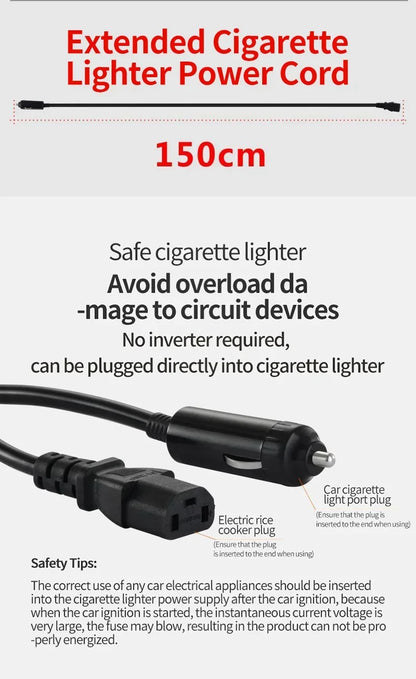 Image of a chic 24V Car Rice Cooker, blending modern technology with luxury for an exquisite cooking experience on the road.