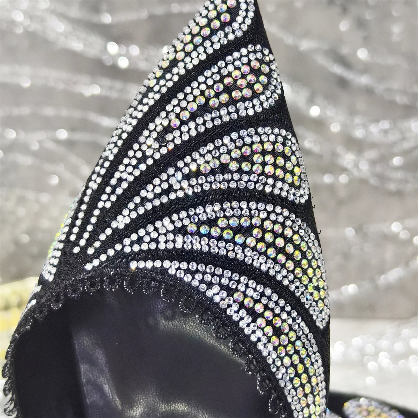 Full view of luxury women's high heel pump and handbag set, ideal for parties and weddings, representing sophistication and elegance.