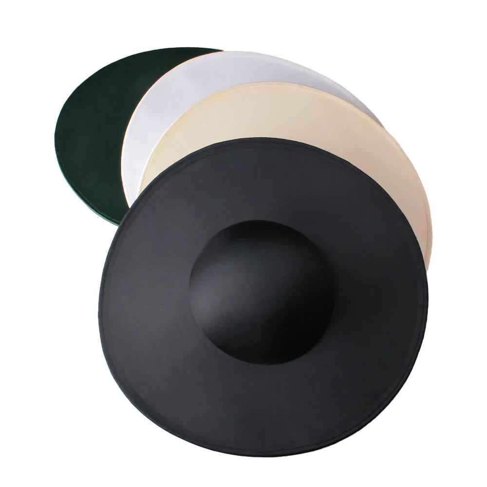 Elegant satin 40CM DIY millinery hat base featuring a soft, imitation linen design, ideal for sophisticated fascinator creations.