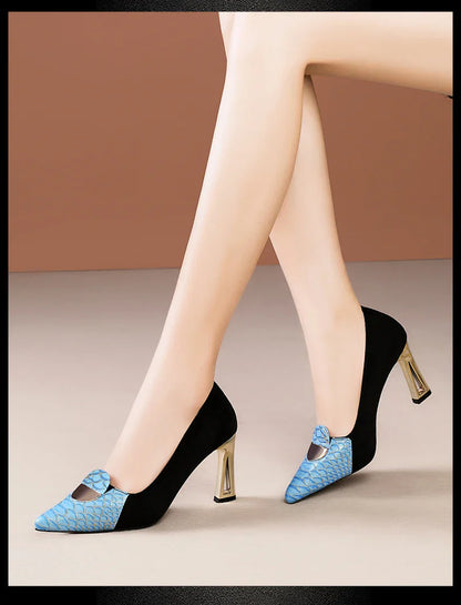 Stylish slip-on fashion pumps for women featuring a sleek design and high thin heels, ideal for dressing up any outfit.