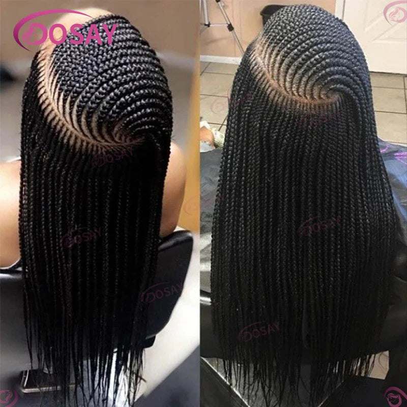 Detailed image of the luxurious high temperature fiber used in the braided wig, emphasizing its durability and elegance.