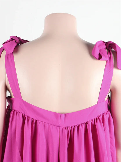 Beautiful Wmstar Plus Size Maxi Dress in classic red, ideal for evening events, featuring a flowing straight silhouette and sleeveless design.