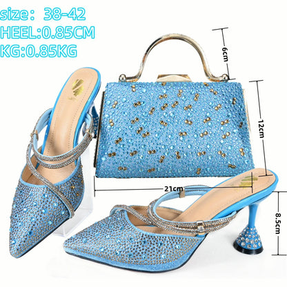 Chic matching bag set designed to complement luxury Italian women's peep toe pumps, ideal for stylish women.
