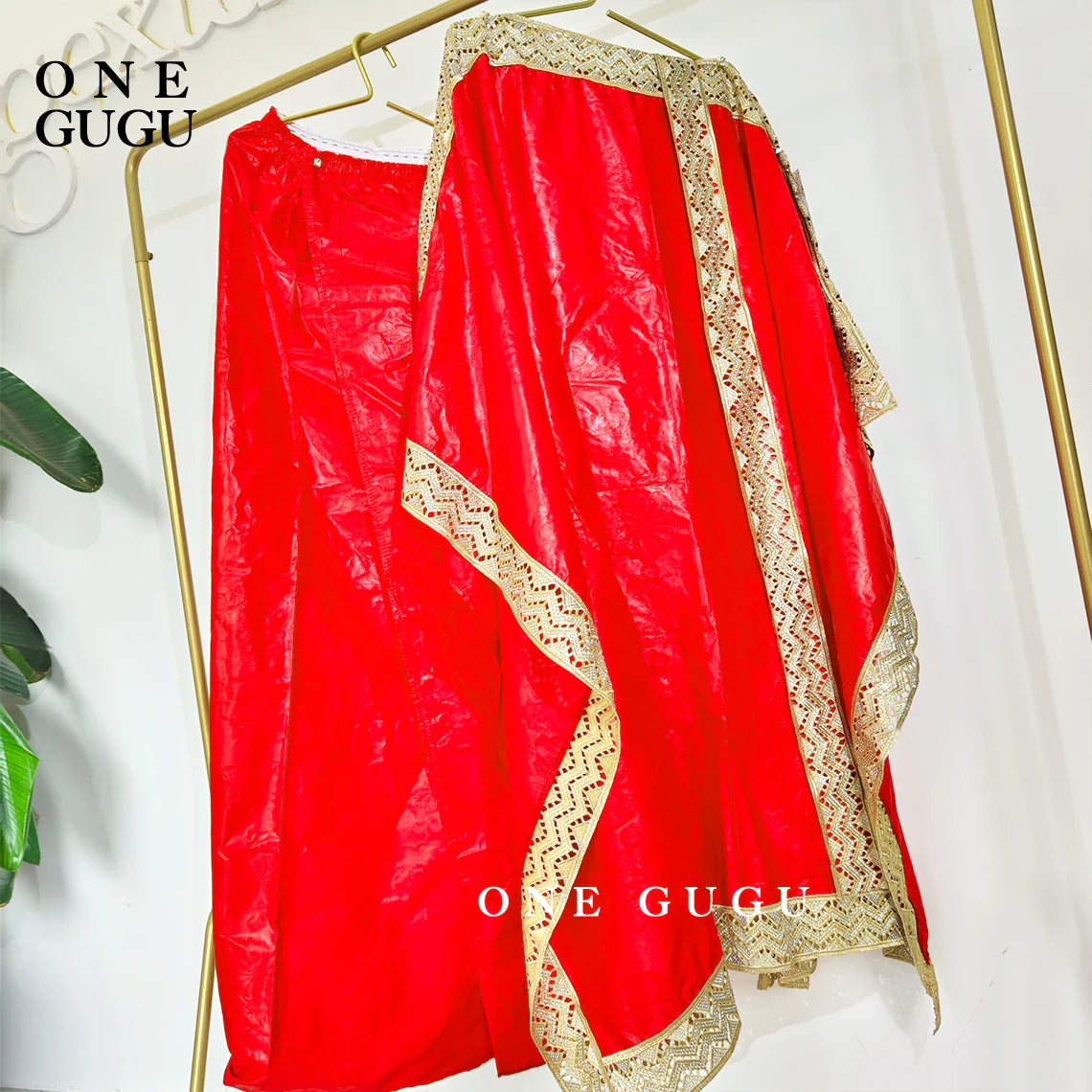 Stunning two-piece plus size traditional African dress set with loincloths, showcasing exquisite craftsmanship ideal for special occasions.