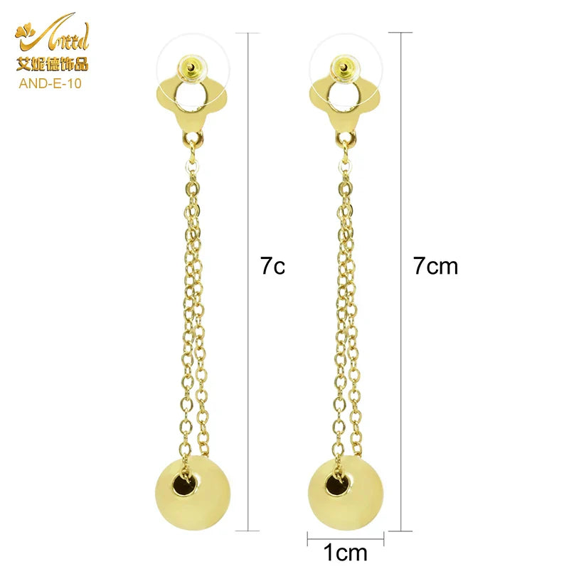Fashionable Bohemian style earrings for women, 24K Gold Plated with elegant tassels, perfect for weddings and special occasions.
