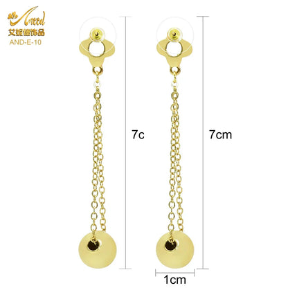 Fashionable Bohemian style earrings for women, 24K Gold Plated with elegant tassels, perfect for weddings and special occasions.