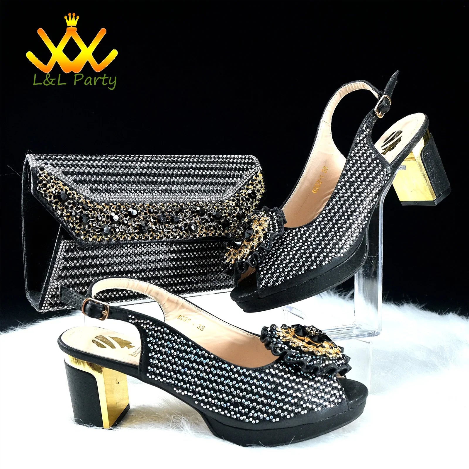 Elegant green crystal platform sandals for women, designed for weddings and special occasions, featuring a sophisticated buckle strap and a peep-toe design.