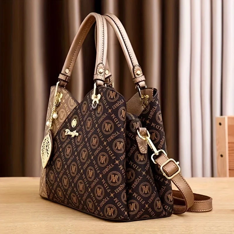 The versatile tote bag set displayed elegantly, showcasing the premium PU material and acrylic lining, ideal for fashion-forward women.