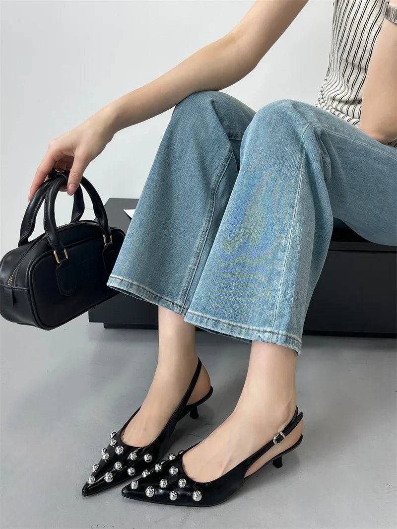 Chic women's pumps with a sophisticated pointed toe and durable PU upper, ideal for both casual and formal events.